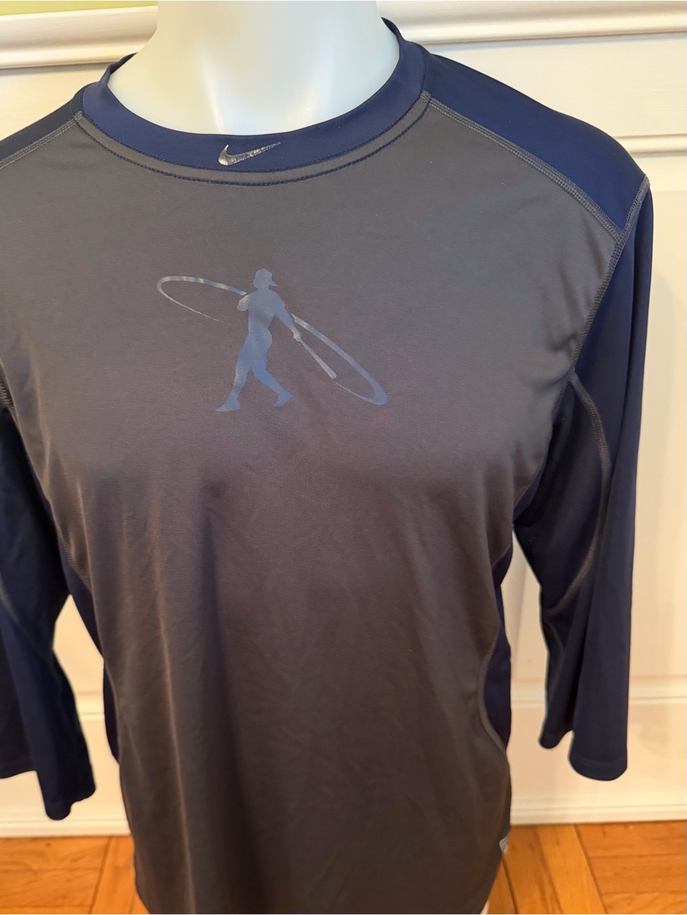 Nike Pro Combat MLB Authentic Baseball Shirt Mens XL DriFit 3/4 Sleeve Mesh Back